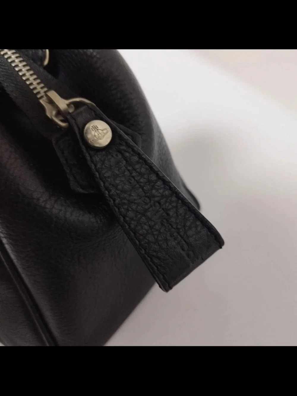 Vivienne Westwood Black Embossed Leather Satchel